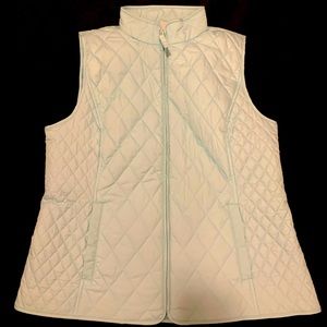 L-Talbots light blue puffer vest